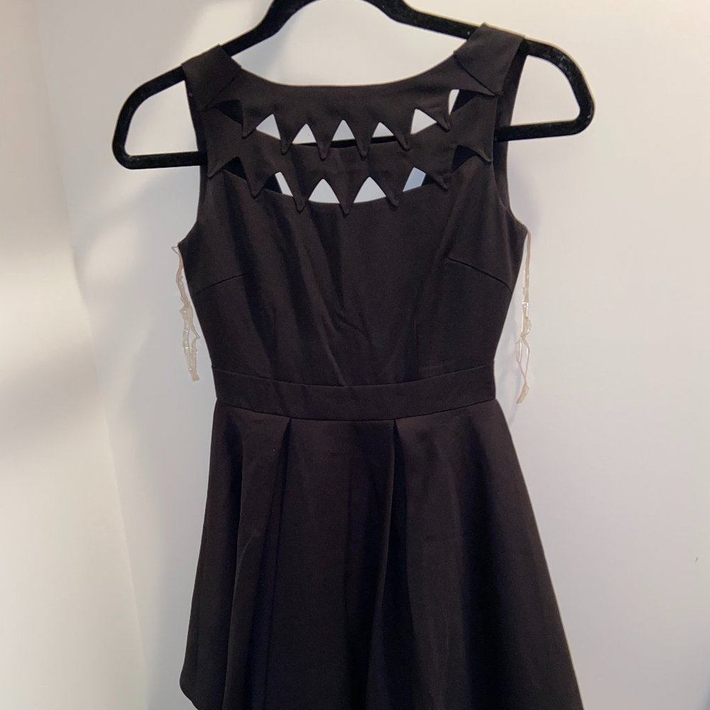 Cut-out Black Skater Dress